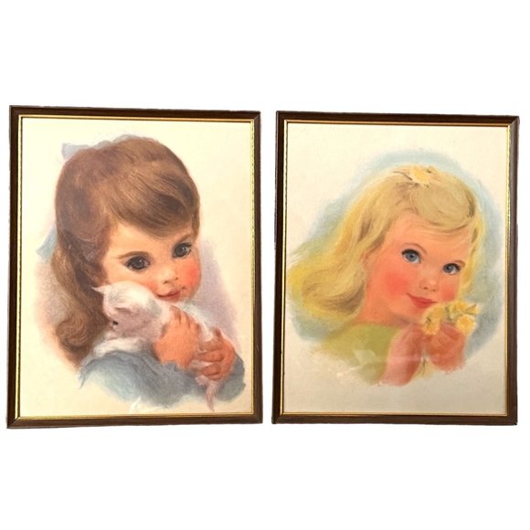 Vtg FRAMED w/ Glass Frances Hook Prints Northern Tissue Iconic Advertising - Picture 1 of 6